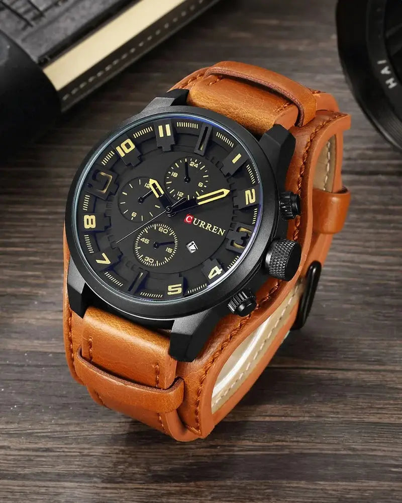 Thorne | Zegarek Chronograf z Skórzanym Paskiem