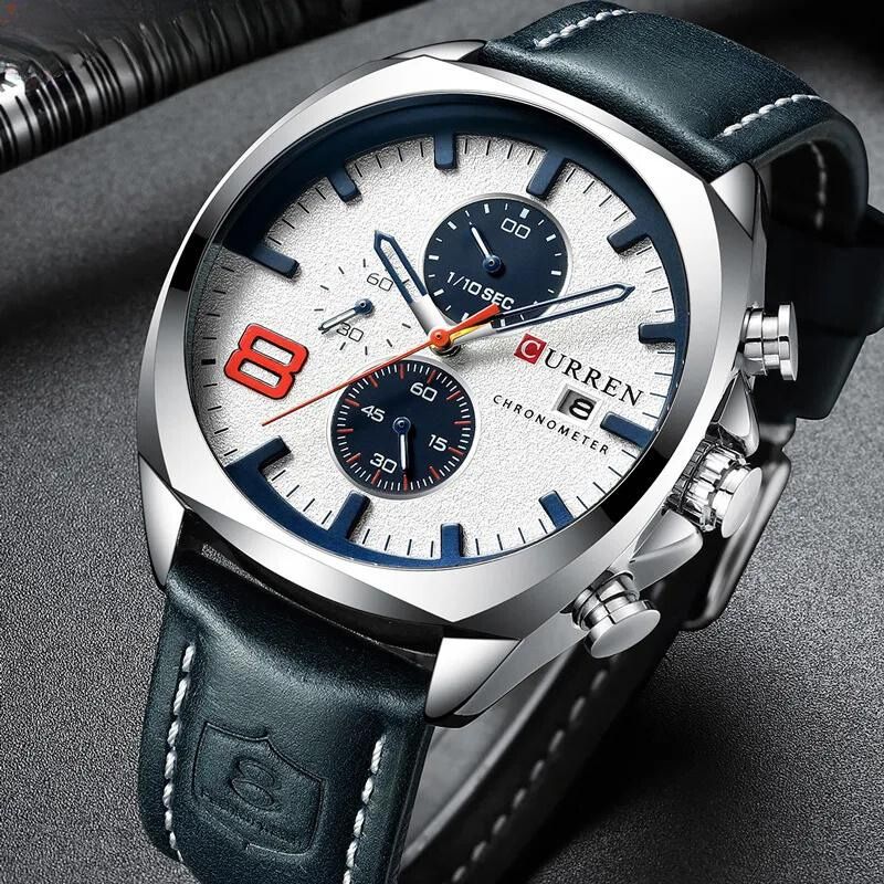 Wodoszczelny zegarek chronograficzny w stylu militarnym