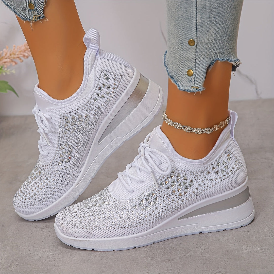 Wacława / Ortopedyczne Sneakersy Ozdobione Kryształkami