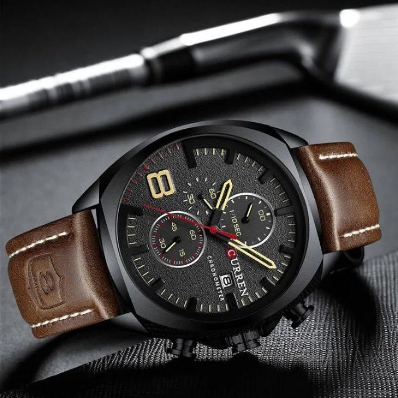 Wodoszczelny zegarek chronograficzny w stylu militarnym