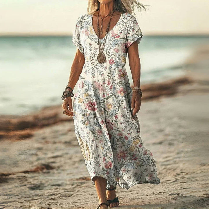 Lucyna / Vintage'owa Sukienka W Kwiaty