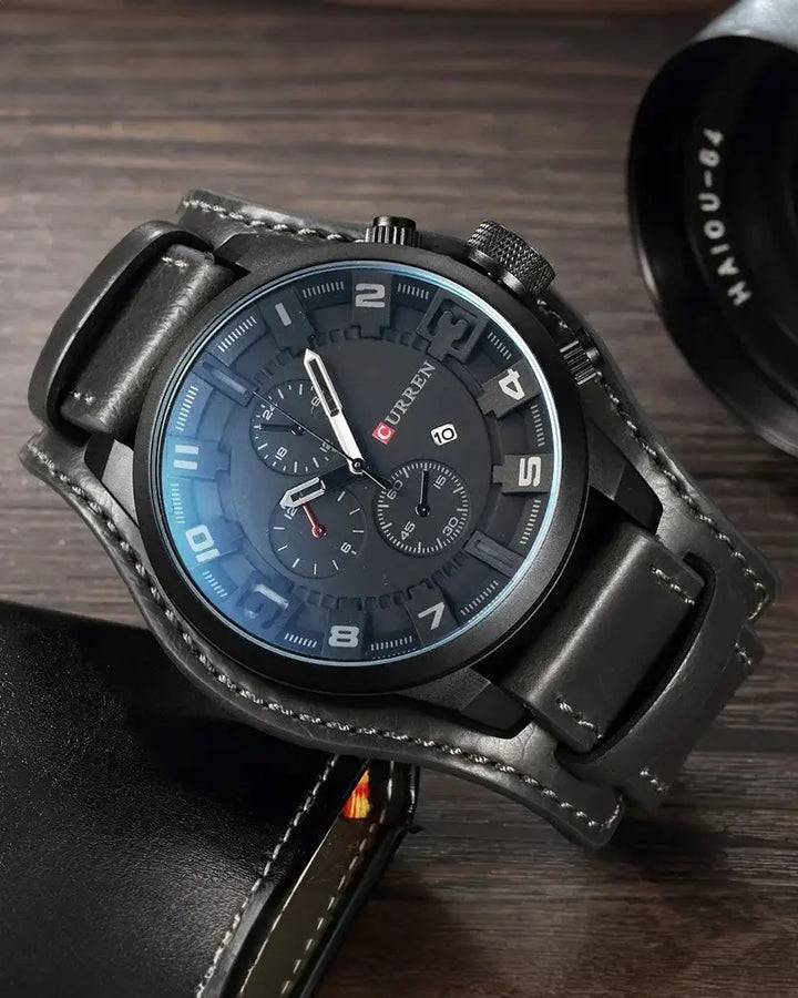 Thorne | Zegarek Chronograf z Skórzanym Paskiem