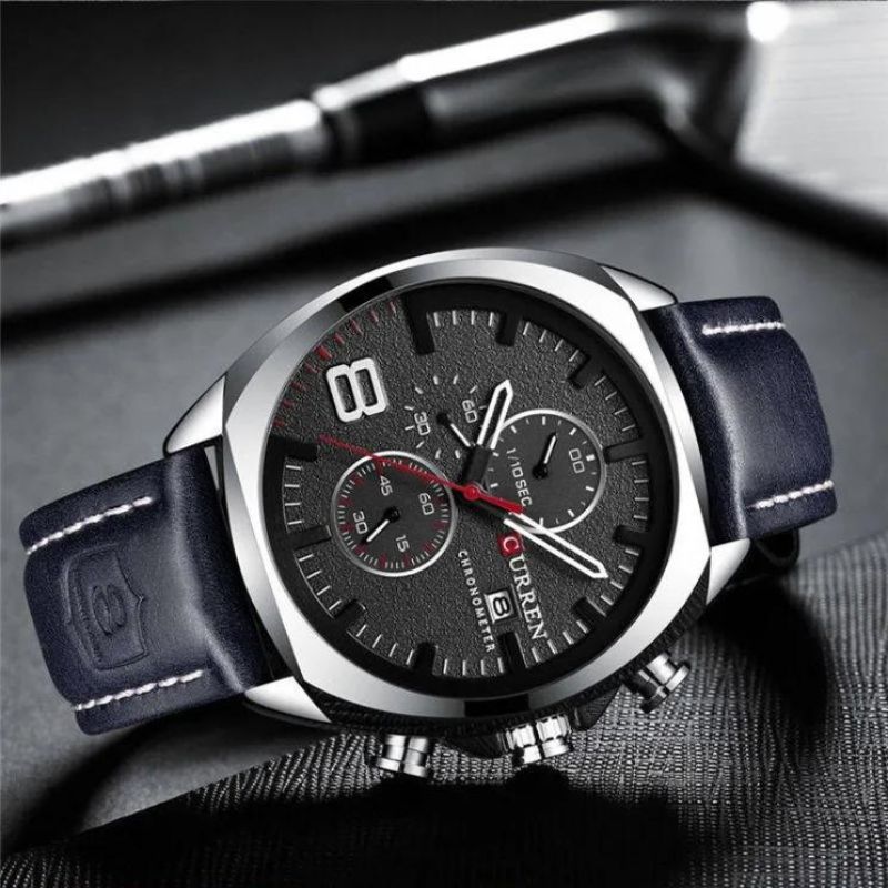 Wodoszczelny zegarek chronograficzny w stylu militarnym