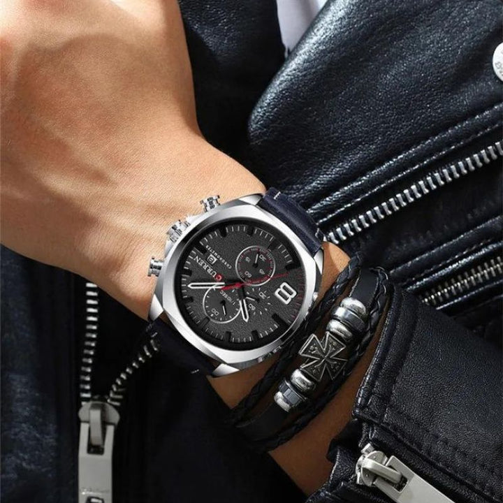 Wodoszczelny zegarek chronograficzny w stylu militarnym