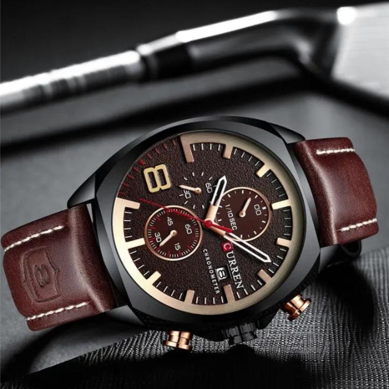 Wodoszczelny zegarek chronograficzny w stylu militarnym