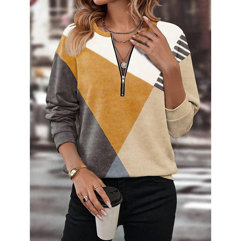 Ginny - Miękka Geometriczna Bluza
