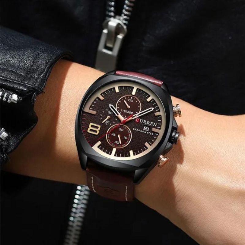 Wodoszczelny zegarek chronograficzny w stylu militarnym