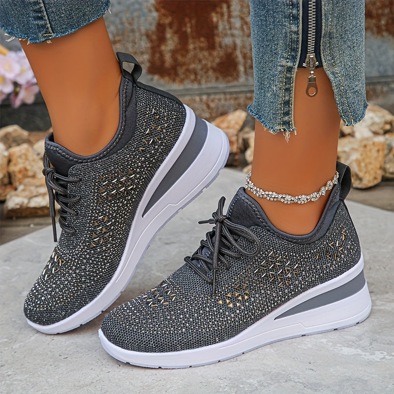 Wacława / Ortopedyczne Sneakersy Ozdobione Kryształkami