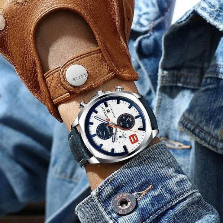 Wodoszczelny zegarek chronograficzny w stylu militarnym