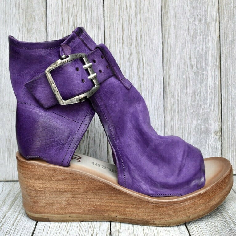 Zyta / Sandały Na Koturnie Z Klamrą W Stylu Boho