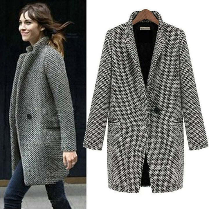 Evelyn - Elegancki Wełniany Płaszcz Zimowy