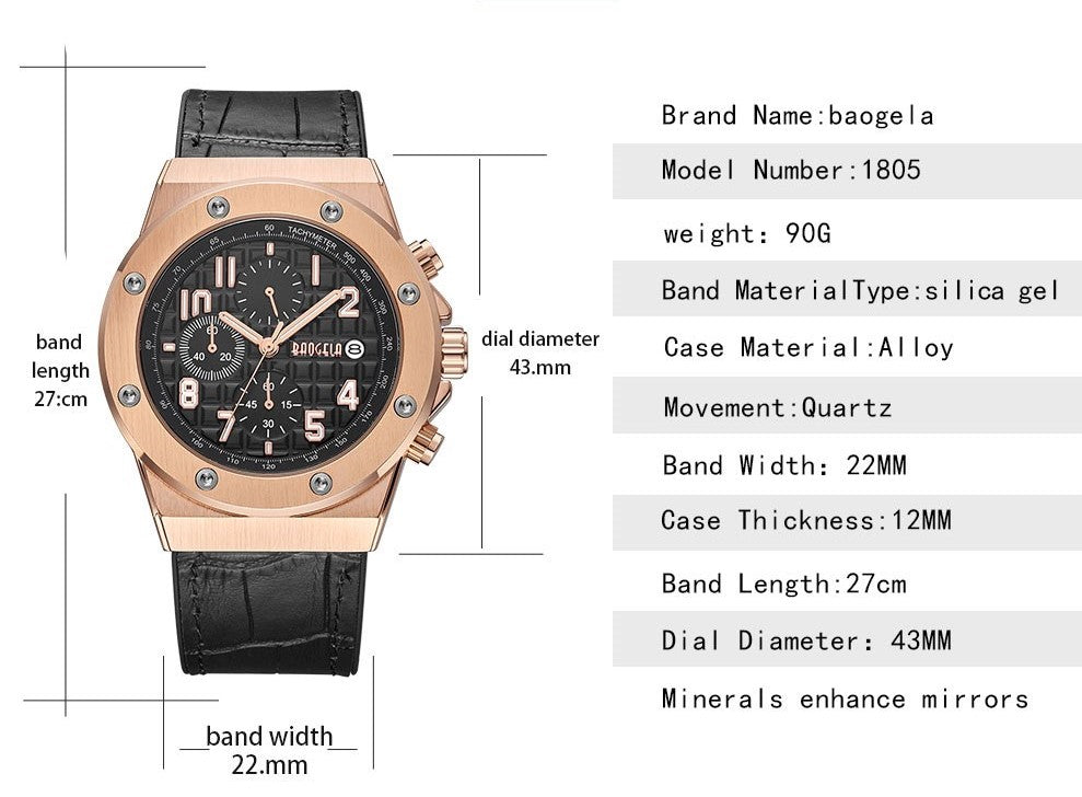 Stylowy Casual Chronograf