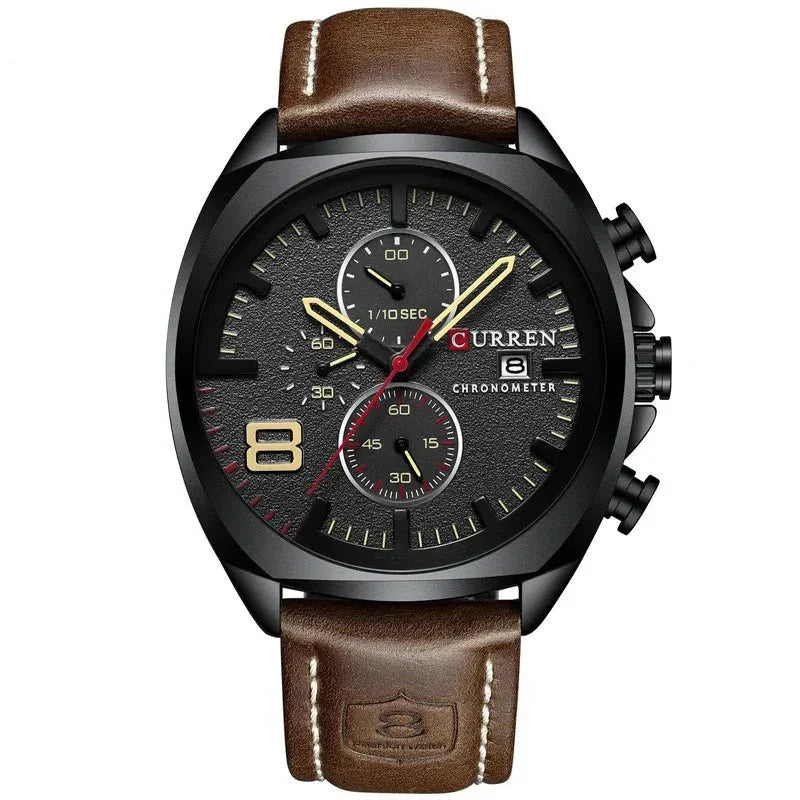 Wodoszczelny zegarek chronograficzny w stylu militarnym