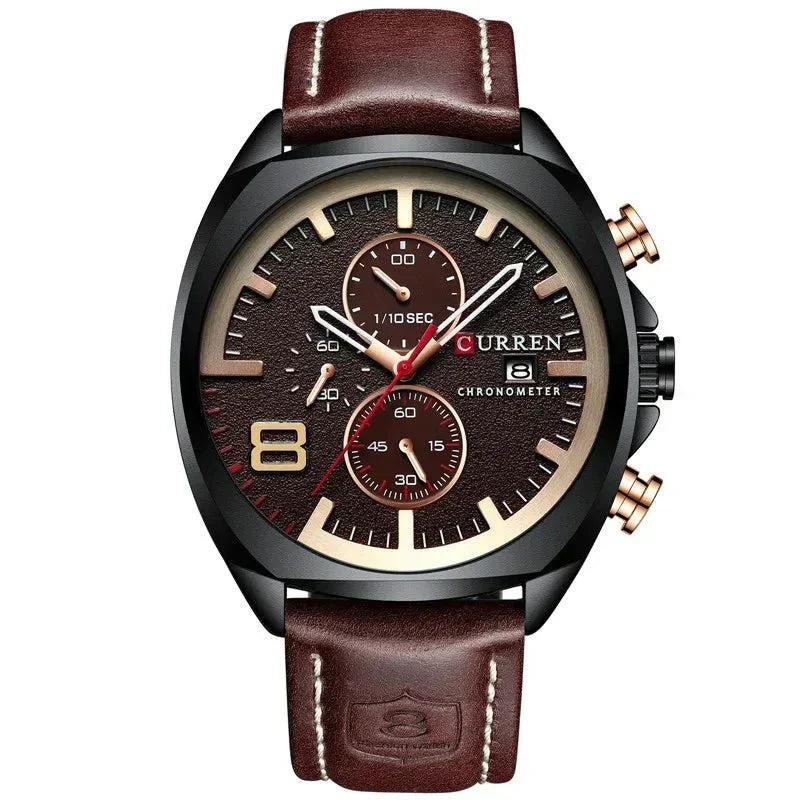 Wodoszczelny zegarek chronograficzny w stylu militarnym