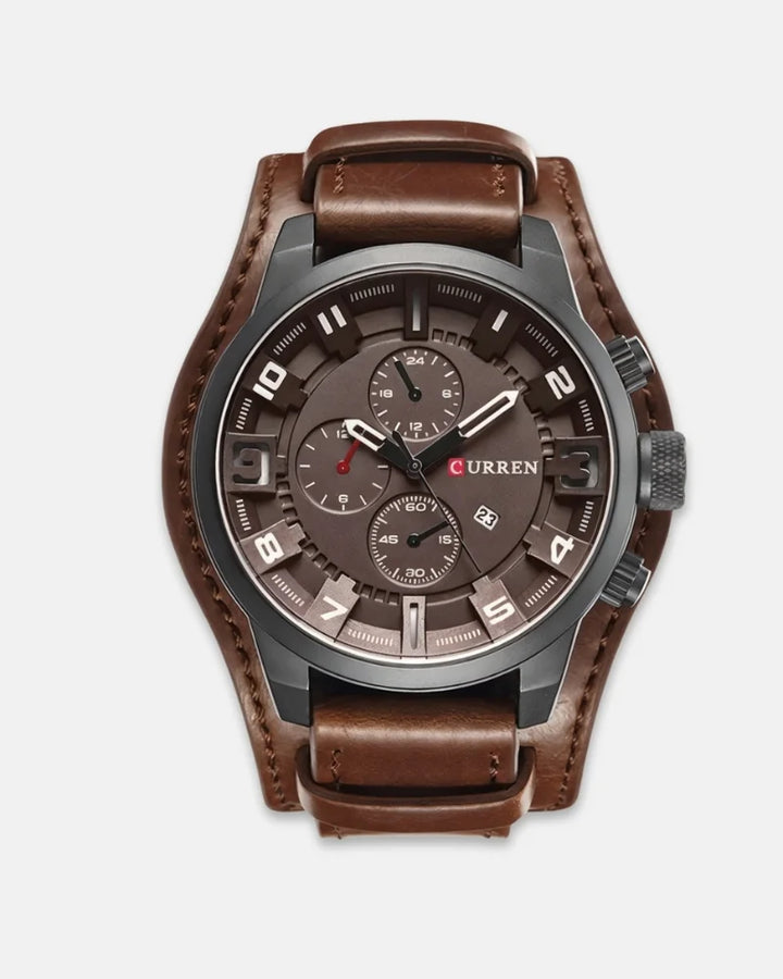 Thorne | Zegarek Chronograf z Skórzanym Paskiem