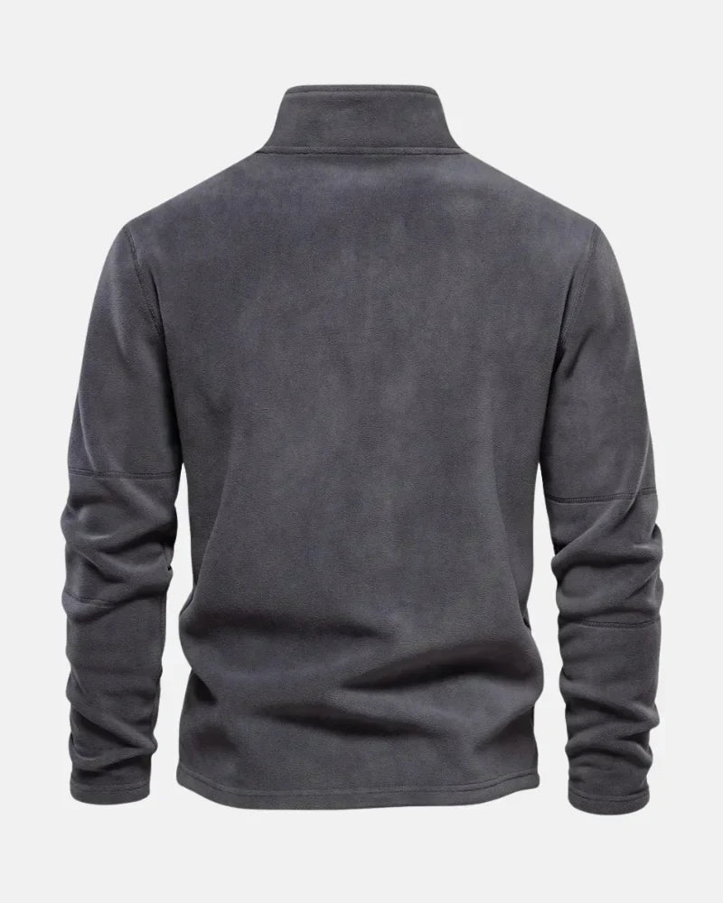 Lennox | Gruby Fleece Sweter z Pół-Zipem