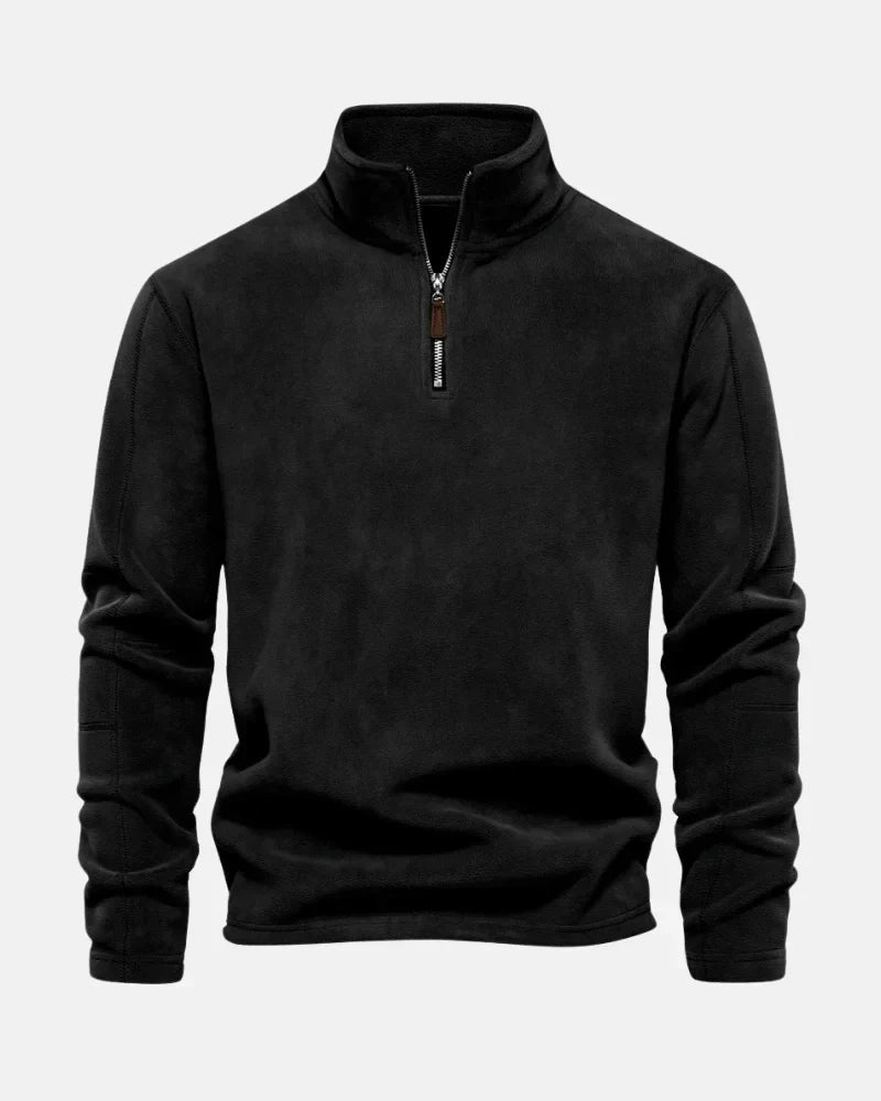 Lennox | Gruby Fleece Sweter z Pół-Zipem
