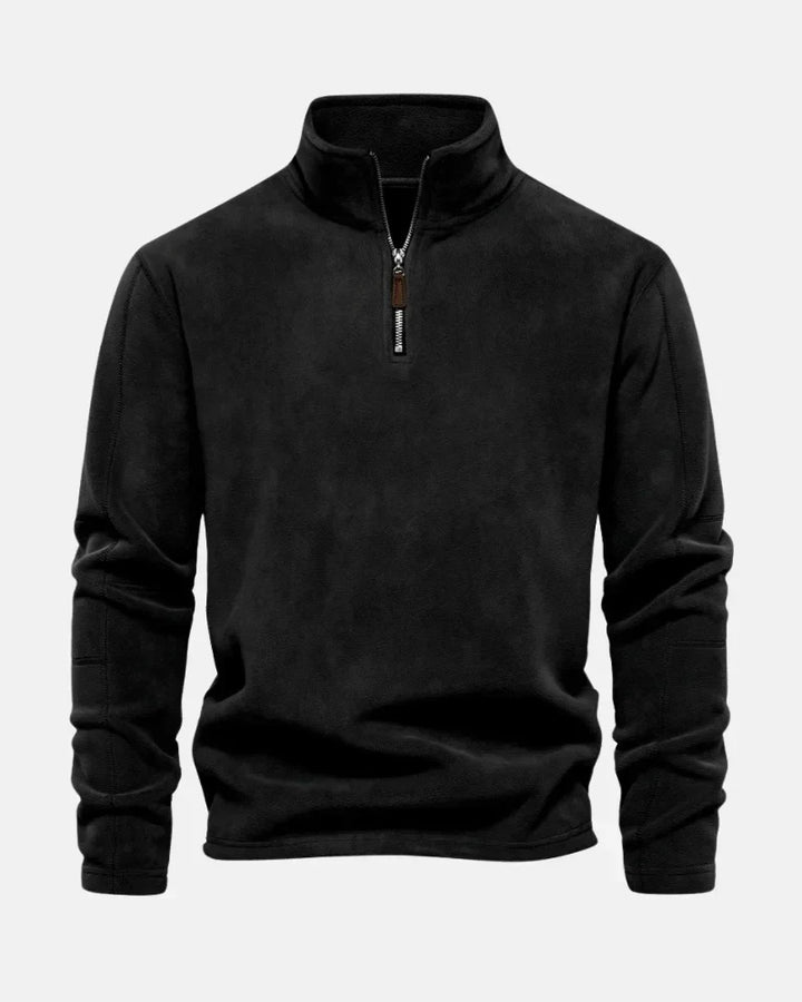 Lennox | Gruby Fleece Sweter z Pół-Zipem