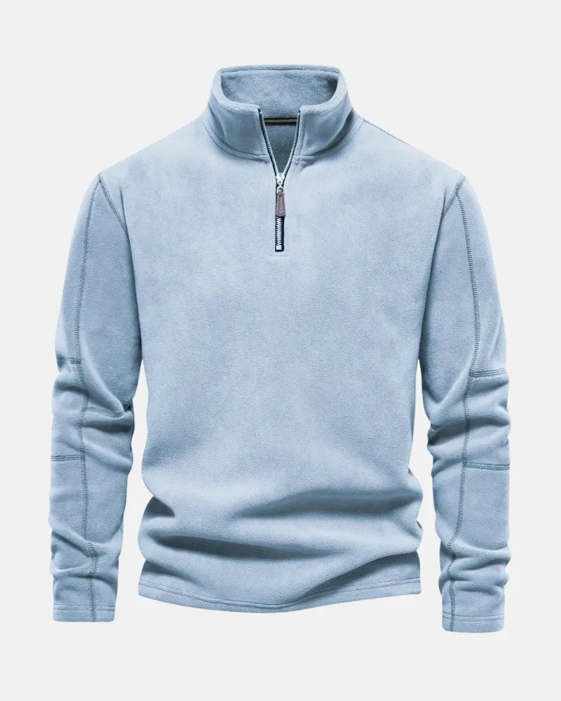 Lennox | Gruby Fleeceowy Sweter z Półzamkiem