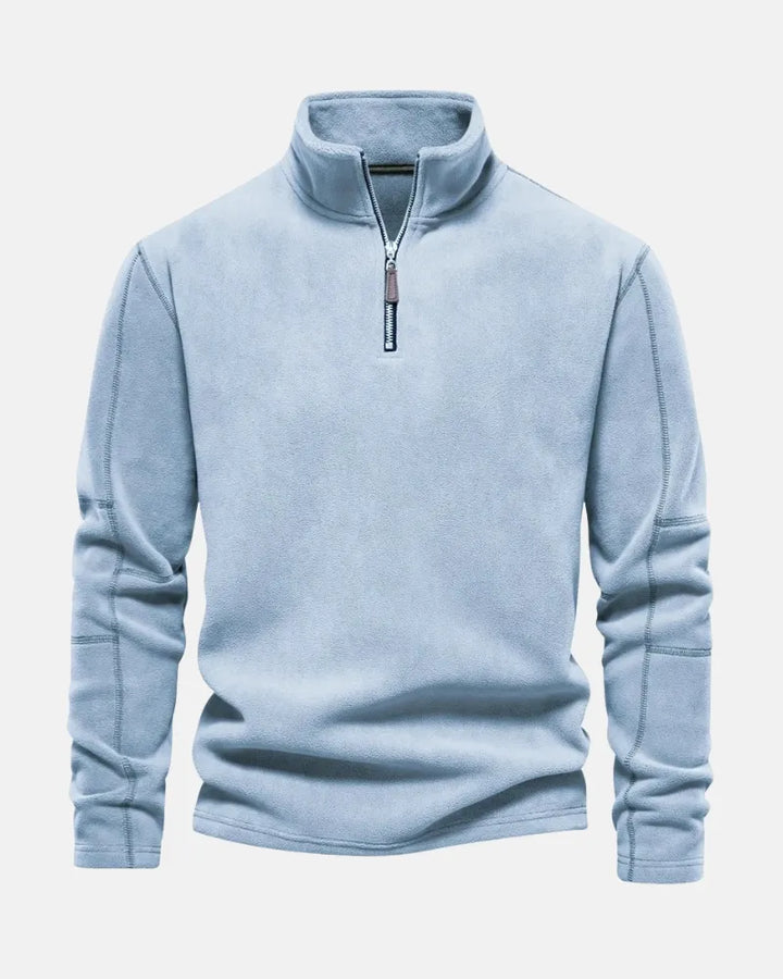 Lennox | Gruby Fleeceowy Sweter z Półzamkiem