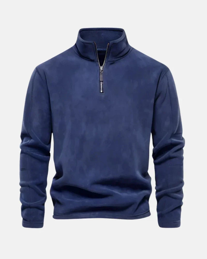 Lennox | Gruby Fleece Sweter z Pół-Zipem