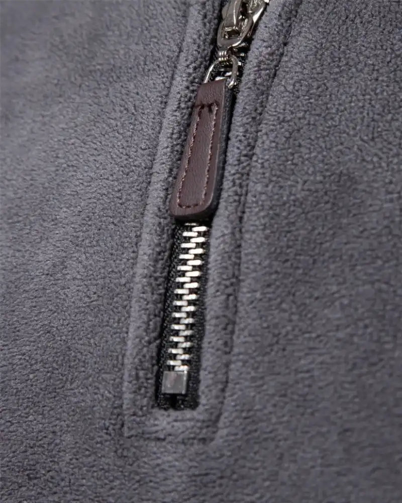 Lennox | Gruby Fleece Sweter z Pół-Zipem