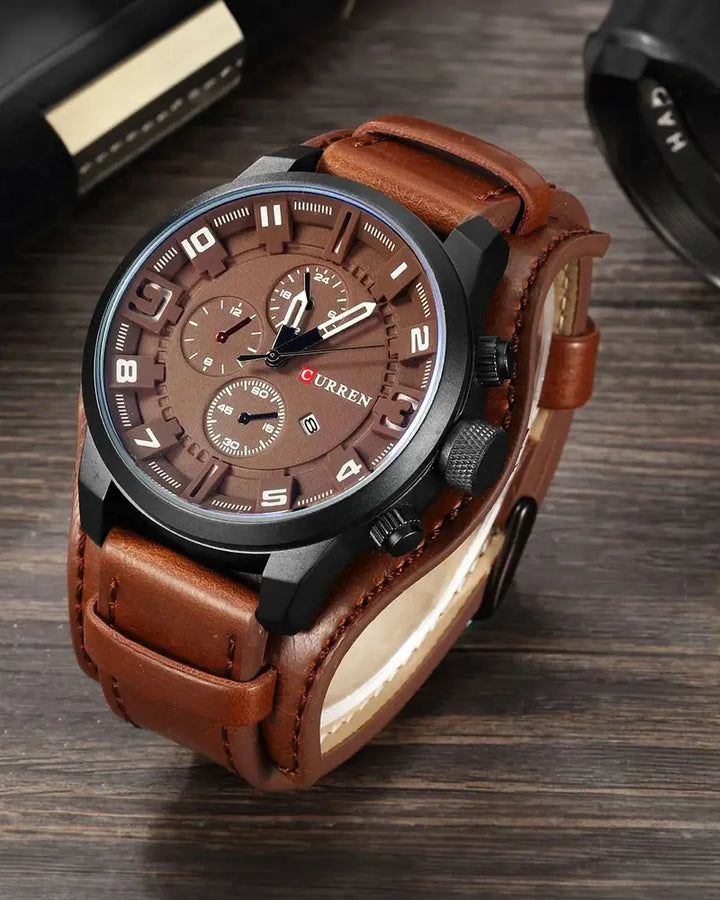 Thorne | Zegarek Chronograf z Skórzanym Paskiem