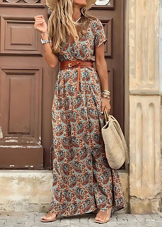 Michalina / Zwiewna Boho Sukienka Maxi