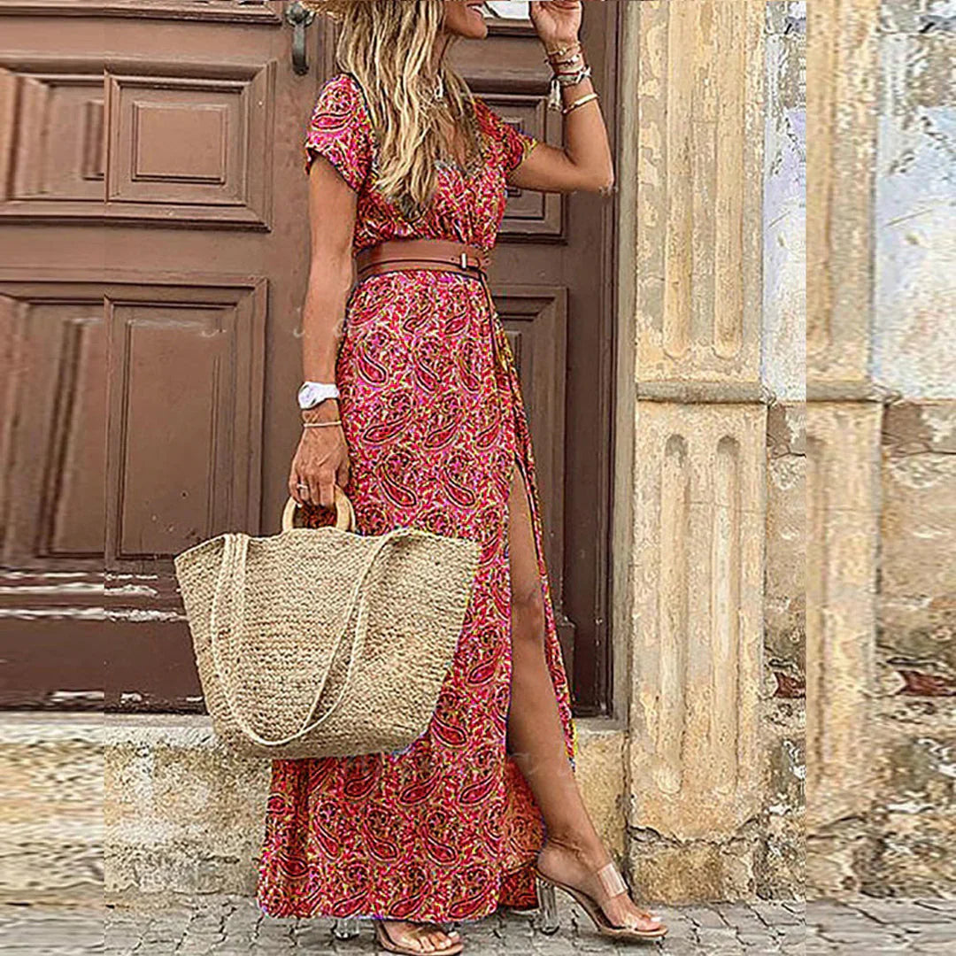 Michalina / Zwiewna Boho Sukienka Maxi