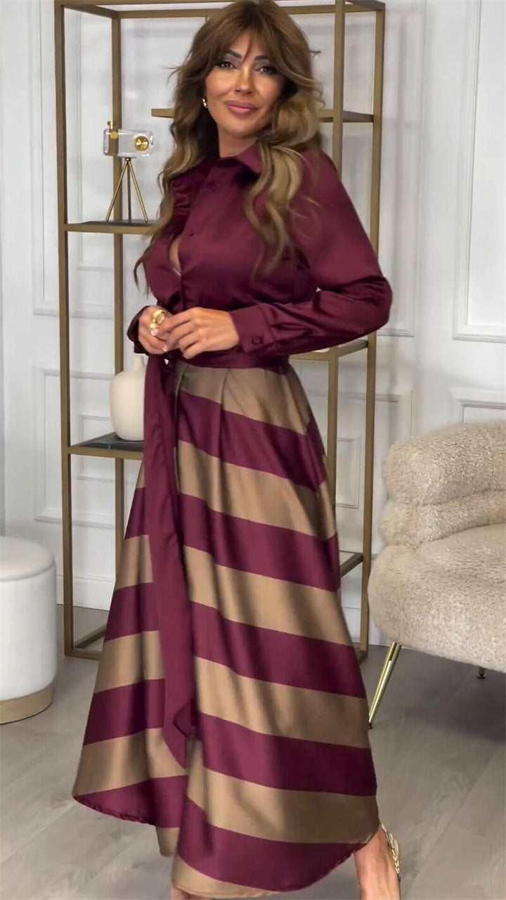 Natuszka / Elegancka Wzorzysta Francuska Sukienka