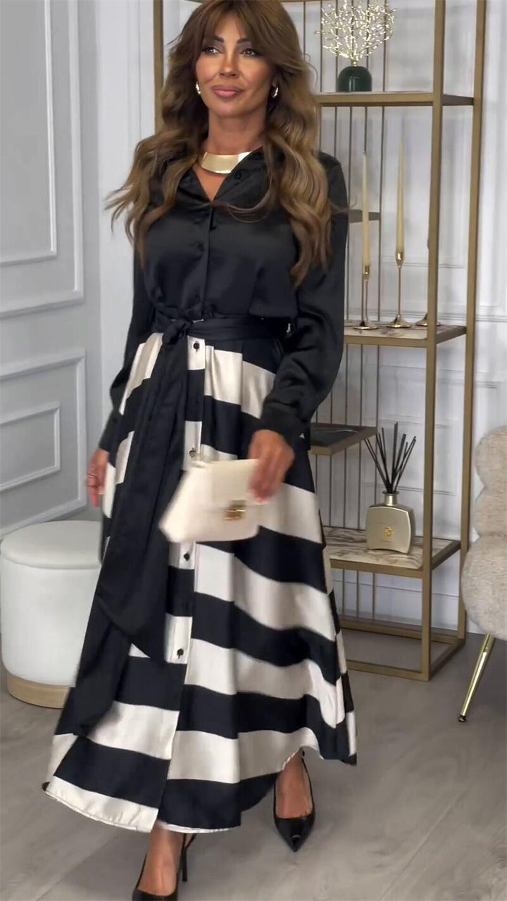 Natuszka / Elegancka Wzorzysta Francuska Sukienka