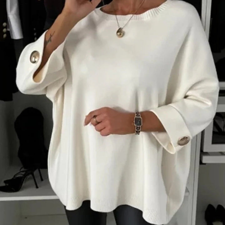 Millie - Elegancka Bluzka z Guzikami na Rękawach